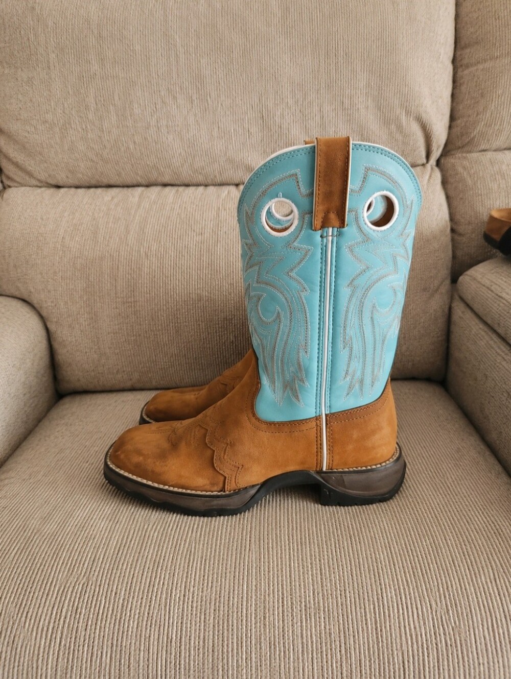 Durango Lady Rebel Women's Powder N'' Lace Saddle Western Boots Size 6.5 - Picture 6 of 9